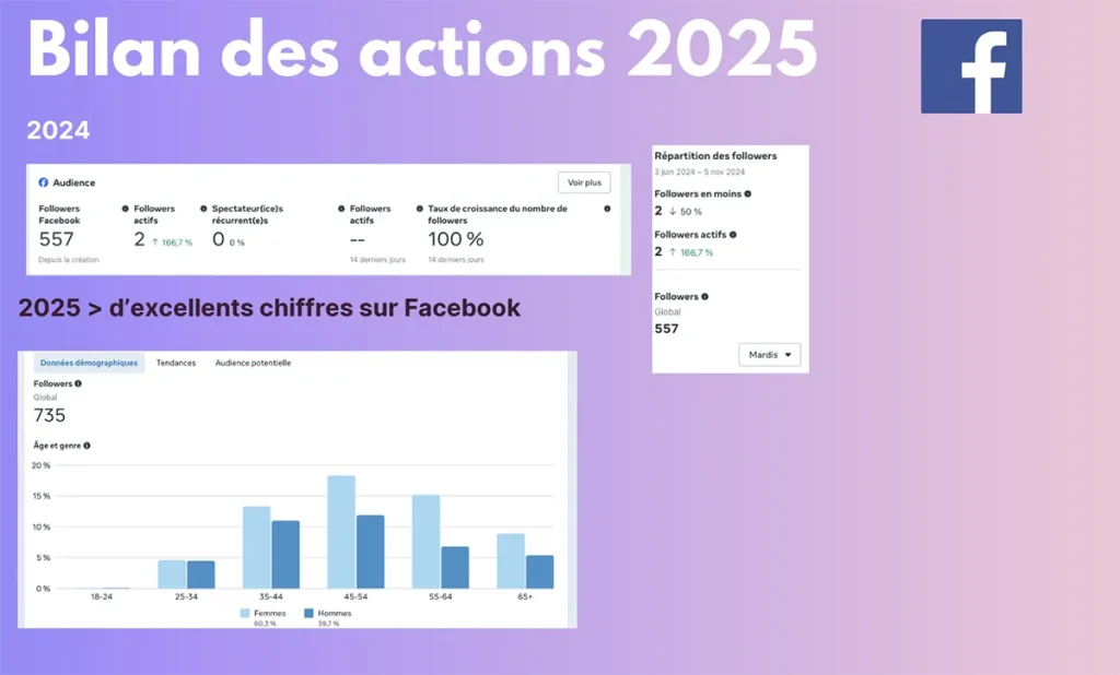 tableau de bilan d'actions réseaux sociaux